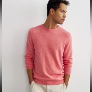 100% Cashmere Salmon Pink Crew Neck Sweater Club Room Men’s Size Large